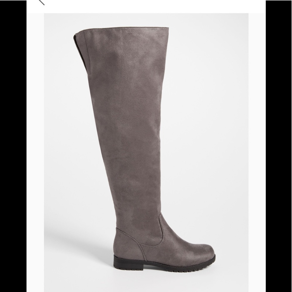 MAURICES faux suede over the knee boot in gray